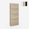 Ruimtebesparende verticale schoenenkast 63x24x154 cm 4 deuren 24 paar schoenen Kingad Aanbieding