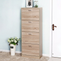 Ruimtebesparende verticale schoenenkast 63x24x154 cm 4 deuren 24 paar schoenen Kingad Verkoop
