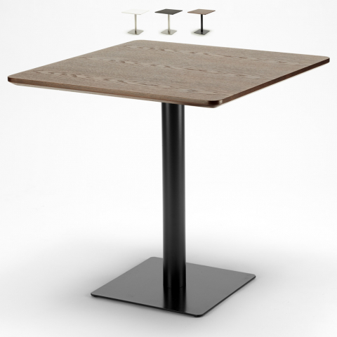 Vierkante salontafel 90x90cm met centraal onderstel voor bar bistrot Horeca