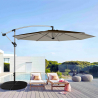 Achthoekige aluminium zweefparasol 3 meter Fan Brown Verkoop