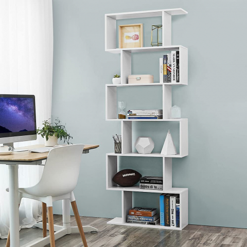 Staande boekenkast 6 planken home office modern design Calli Aanbieding
