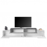 Design TV-meubel 240cm 4 vakken 3 deuren wit en leisteen Corona Low Ardesia Korting