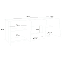 Design woonkamermeubel 4 deuren 3 laden 220cm wit hoogglans Ping Wide Kortingen