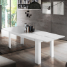 Glanzend witte uittrekbare tafel 140-190x90cm voor eetkamer Jesi Light Korting
