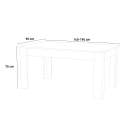Glanzend witte uittrekbare tafel 140-190x90cm voor eetkamer Jesi Light Kortingen