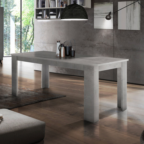 Uitschuifbare tafel 140-190x90cm grijs voor eetkamer woonkamer Jesi Stone