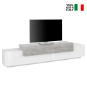 Design TV-meubel 240cm 4 vakken 3 deuren wit en grijs Corona Low Grey Verkoop