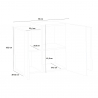 Wandmeubel met 3 deuren in glanzend wit en grijze afwerking Corona Unit Bronx Catalogus
