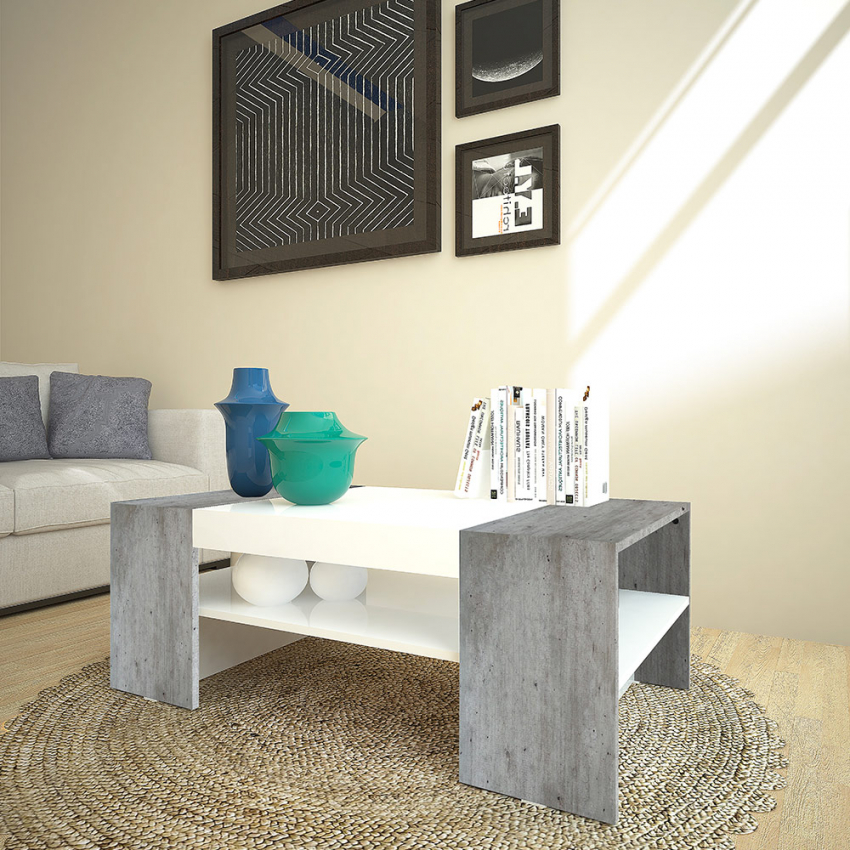 Woonkamer salontafel 110x60cm modern design Kersen Beton voor kleine woonkamer