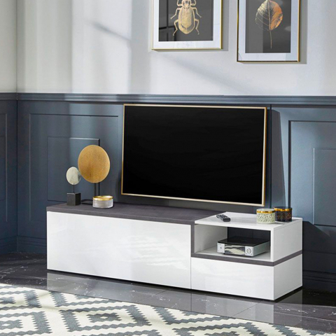 Woonkamer TV meubel 160cm 2 deuren 1 vak design Zet Kiwey Ardesia M