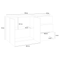 Dressoir 2 deuren 3 laden entree hal eetkamer 150cm Zet Bolan Acero Catalogus