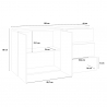 Dressoir 2 deuren 3 laden entree hal eetkamer 150cm Zet Bolan Acero Catalogus