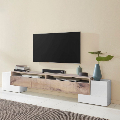 Design woonkamer Pillon Acero XXL 3-deurs 2 vaks TV-meubel 210cm