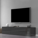 Design TV-meubel antraciet hoogglans 170cm deur 4 laden Metis Living Report Aanbieding