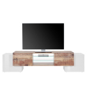 TV-meubel met 2 glazen legplanken 4 deuren 190cm woonkamer Pillon Acero XL Aanbod
