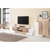 TV-meubel met 2 glazen legplanken 4 deuren 190cm woonkamer Pillon Acero XL Kortingen