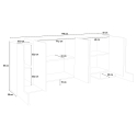 Dressoir 5 deuren 4 planken dressoir modern design 170cm Pillon Lumi Acero Kortingen