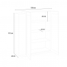 Glanzend wit en leisteen vitrinekast 115cm modern design voor woonkamer New Coro Hem Catalogus