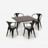 industrieel design tafel set 80x80cm 4 stoelen Lix stijl bar keuken hustle white Prijs