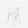 Industrieel design set met tafel 80x80 cm en 4 stoelen Hustle White 