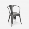 Industrieel design set met tafel 80x80 cm en 4 stoelen Hustle 