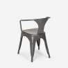 Industrieel design set met tafel 80x80 cm en 4 stoelen Hustle 