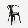 set van 4 stoelen Lix stijl tafel 80x80cm industrieel design bar keuken reims dark 