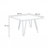 set industrieel design tafel 80x80cm 4 stoelen Lix stijl keuken bar reims 