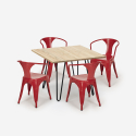 set tafelset 80x80cm industrieel ontwerp 4 stoelen Lix stijl bar keuken reims light Kosten
