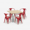 set tafelset 80x80cm industrieel ontwerp 4 stoelen stijl bar keuken reims light Kosten
