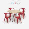 set tafelset 80x80cm industrieel ontwerp 4 stoelen stijl bar keuken reims light Catalogus
