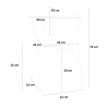 Roestvrij stalen tafel set 80x80cm met 4 stoelen in industriële stijl Century Black 