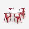 restaurant keukenset industriële stijl stalen tafel 80x80cm 4 stoelen century white Kosten