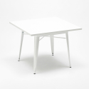 restaurant keukenset industriële stijl stalen tafel 80x80cm 4 stoelen Lix century white 
