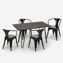 set keuken restaurant houten tafel 120x80cm 4 stoelen industriële stijl wismar Keuze