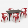 set industrieel ontwerp tafel 120x60cm 4 stoelen Lix stijl keuken bar caster Kosten