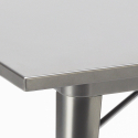 set industriële stijl stalen tafel 80x80cm 4 stoelen Lix keuken restaurant century 