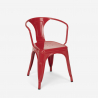 Industriële stijl set met stalen tafel 80x80 cm en 4 stoelen Century 