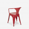 Industriële stijl set met stalen tafel 80x80 cm en 4 stoelen Century 