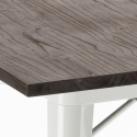 Set met industriële tafel 80x80 cm en 4 stoelen van hout en metaal Hustle Wood White 