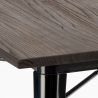 industriële set keukentafel 80x80cm 4 stoelen Lix hout metaal hustle wood black 