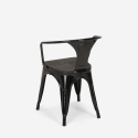Set met industriële tafel 80x80 cm en 4 stoelen van hout en metaal Hustle Wood Black 