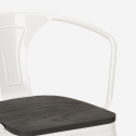 set keukentafel 80x80cm 4 stoelen Lix stijl industrieel hout staal century wood white 