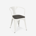 Industrieel set met tafel 80x80 cm en 4 stoelen van hout en metaal Century Wood White 