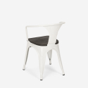 Industrieel set met tafel 80x80 cm en 4 stoelen van hout en metaal Century Wood White 