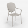 Outdoor set met ronde beige tafel 80x80 cm en 2 design stoelen Valet 