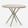 Set ronde beige tafel 80x80cm 2 stoelen modern design outdoor Valet Aankoop