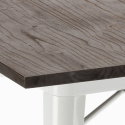 industriële keukentafel set 80x80cm 4 houten Lix stijl stoelen hustle white top light Afmetingen