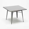 Industriële stijl set met tafel 80x80 cm en 4 stoelen van hout en staal Century Top Light Karakteristieken