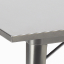 Industriële stijl set met tafel 80x80 cm en 4 stoelen van hout en staal Century Top Light Afmetingen